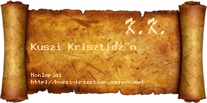 Kuszi Krisztián névjegykártya
